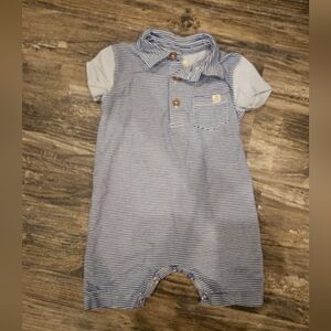 Striped Blue Kids One Piece